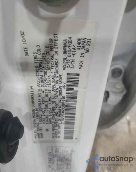 2003 Toyota Highlander Limited из США, поврежденный, VIN JTEGF21A630084146